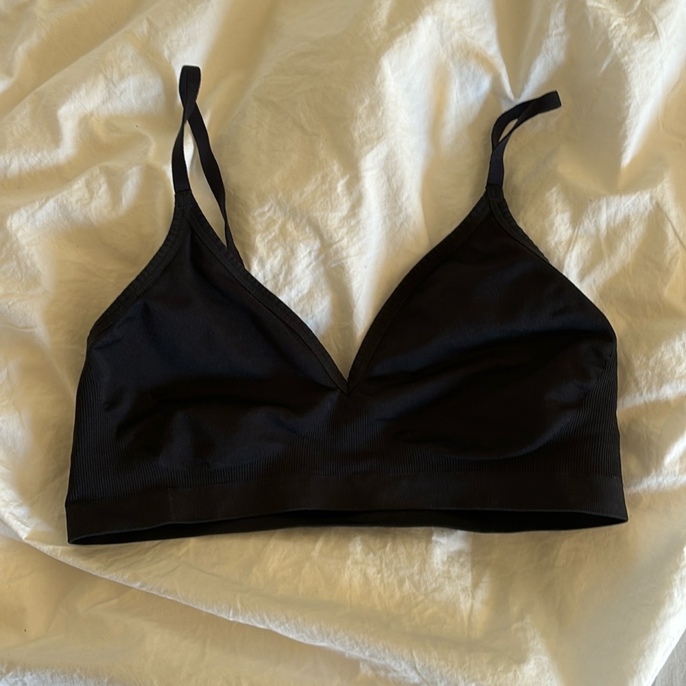 Gymshark Seamless Low Neck Bralette, Black, L